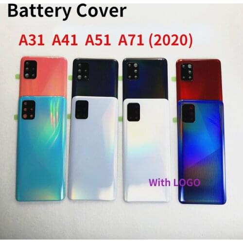 Battery Cover For Samsung Galaxy A31 A41 A51 A71 2020 Back Cover Door Housing Replacement Repair Parts Camera Glass Lens Frame