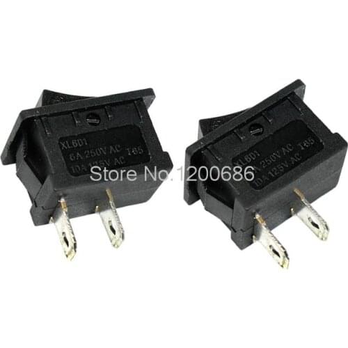 Rocker switch 21 * 15mm black 2-pin power switch 6A / 250V boat switch feet