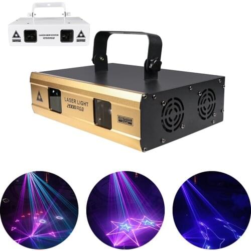 2X1W RGB 256 Patterns Laser Light 11 Animation Effect Laser Projector 15Kpps DMX512 Music Control 6/34 CH DJ Disco Stage Laser