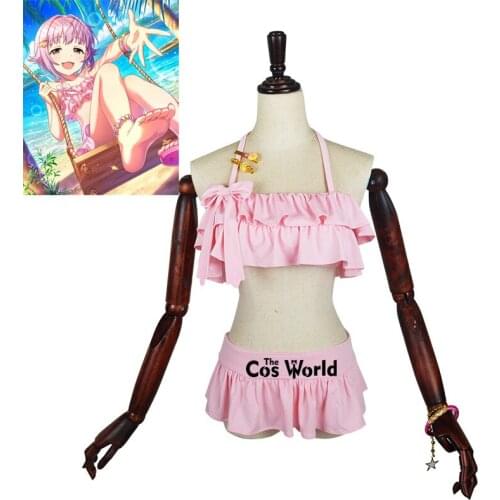 Koshimizu Sachiko Summer Bikini Swimwear Bathing Suit Sukumizu Tube Tops Underwear Anime Games Cosplay Costumes