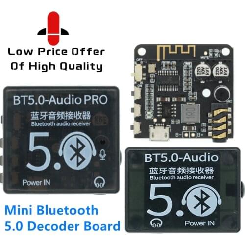 Mini Bluetooth 5.0 Decoder Board Audio Receiver BT5.0 PRO MP3 Lossless Player Wireless Stereo Music Amplifier Module With Case
