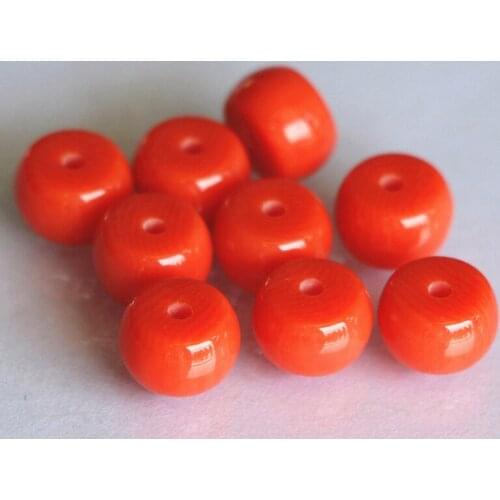 Fashion orange red resin beeswax abacus wheel 8*5mm rondelle shape loose beads wholesale price jewelry making 15inch/strand B86