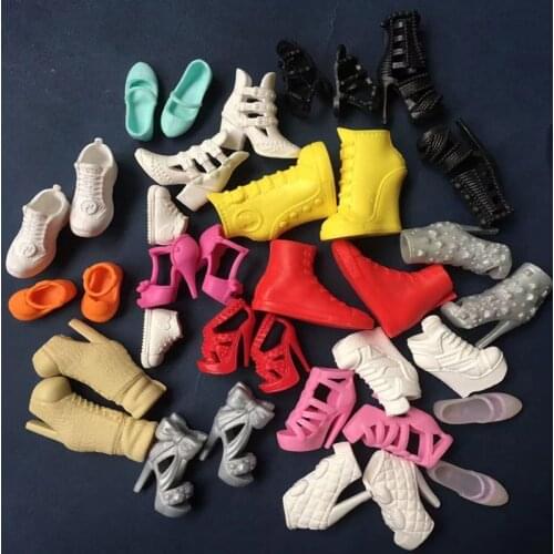 New Quality Original 1/6 Doll Shoes Sandals Boots Children DIY Dressing Toy Fashion Doll Accessories White Red Khaki Black Color