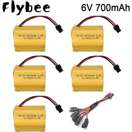 Upgrade 6v 700mah NiCD Battery and charger For Rc Electric Toys Cars Tanks Truck Robots Guns Boats AA Ni-CD Rechargeable Battery