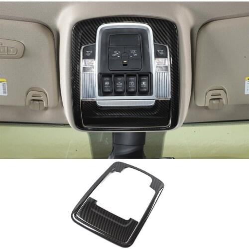 Front Reading Light Lamp Decorative Cover Fit for Dodge Ram 1500 2018-2021 ABS Carbon Fiber Interior Car Accessories