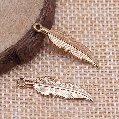 15pcs 25x6mm Feather Charm For Jewelry Making Mini Feather Charm Small Feather Charm For Jewelry Making