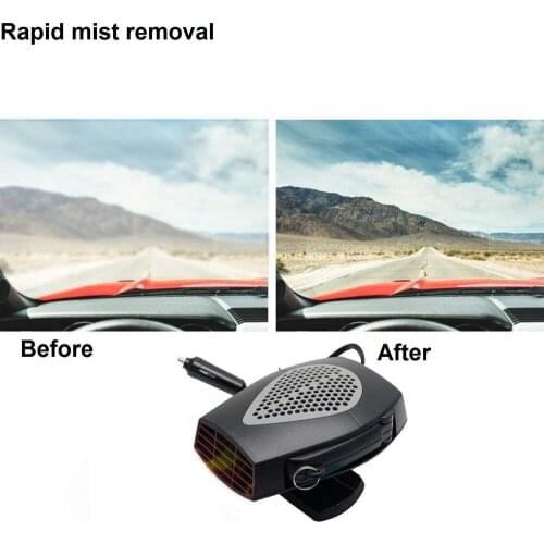 12V Portable Car Heater & Cooler Defrost Defogger Automobile 3-Outlet Plug Adjustable Thermostat Fast Cooling Heating