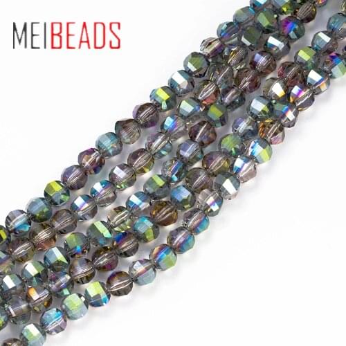 MEIBEADS 20pcs/lot 6*8 mm Colorful Crystal Multifaceted Watermelon Beads For Accessories Fit Bracelet DIY Jewelry Making EY6056