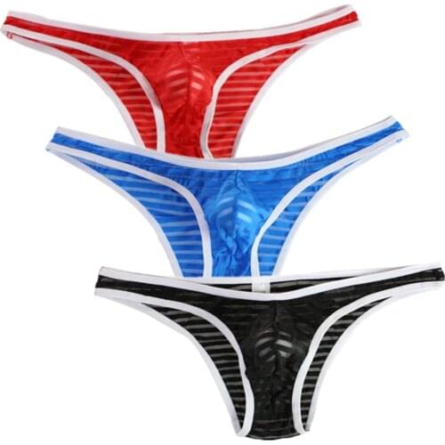 Mesh Underwear Men Breathable Hollow Gauze Low Rise Perspective Underwear Sexy Male Underpants Erotic Apparel 2019 Newest