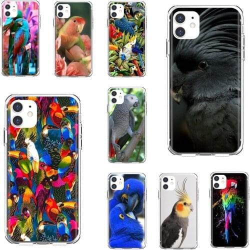 Garden-flower-Bird-Ringneck-Parrot Silicone Cover For Xiaomi poco X3 nfc F2 Pro M3 Mi 5X 6X Max Mix 1 2 2S 3 Mi5 Mi6 Mi3 Mi4
