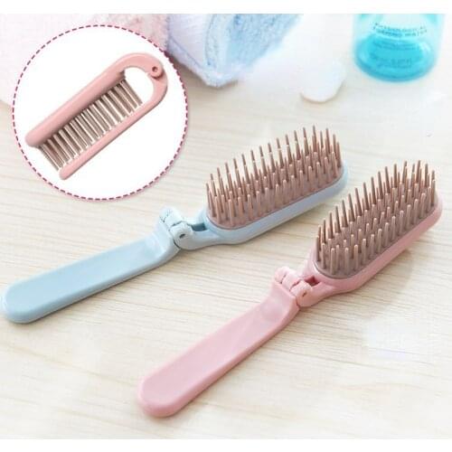 Foldable Portable Travel Soft Tooth Small Comb Portable Straight Hair Curly Hair Dual-purpose Curly Hair Comb Plastic Thickening