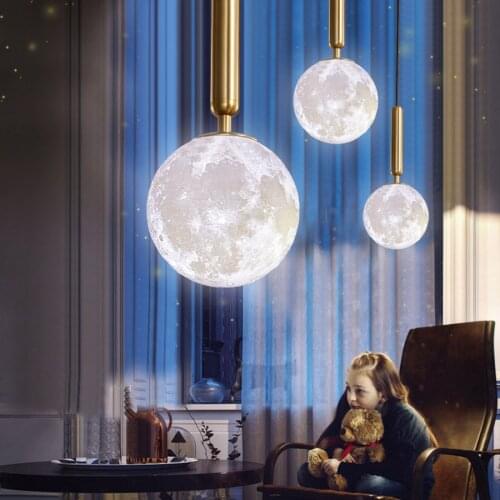 Modern Glass Ball Pendant Lamp Nordic Luxurious Golden Globe Ball Hanging Lights Bedroom Dining Room Kitchen Moon Ball Droplight