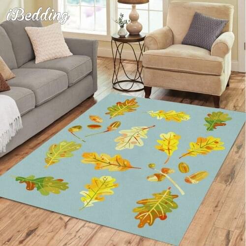 Modern Oak Leaves Rugs and Carpets for Home Living Room Gold Luxury Persian Carpet Bathroom Mats and Rugs Waterproof Carpet
