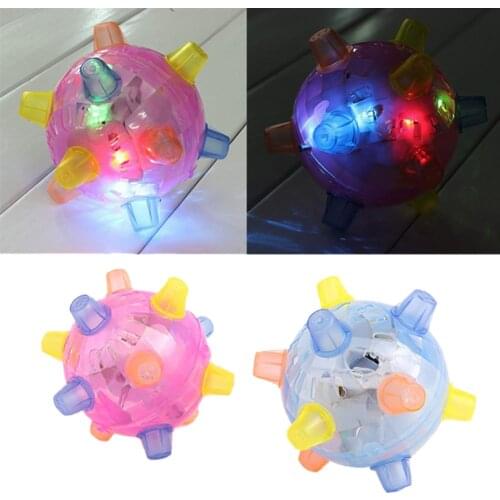 LED Jumping Joggle Sound Sensitive Vibrating Powered Ball Game Kids Flashing Ball Toy