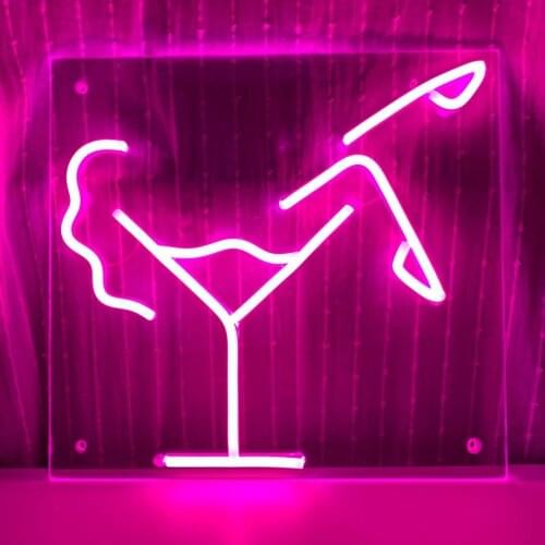 Custom 12V Led Neon Signs Light for Cocktail Girl Bar Acrylic Home Room Wall Decoration Ins Party Wedding Signs