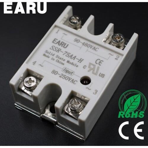 Solid State Relay SSR-75AA-H 75A 80-250V AC TO 90-480V AC SSR 75AA-H relay solid state Resistance Regulator