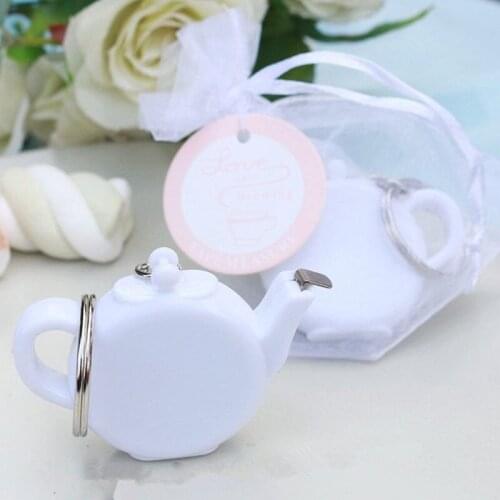 Love is Brewing Teapot Measuring Tape Keychain Portable Mini Key Chain Wedding&Bridal Shower Favors F20173866