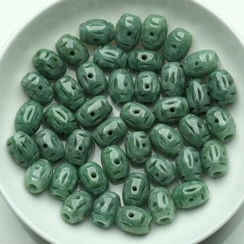 10pcsImperial Fine Green 100% Natural Grade A Jadeite Jade Loose Beads Pendant
