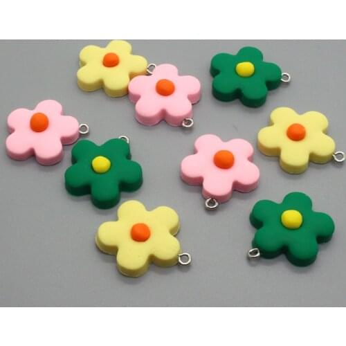 10pcs Mix Pure Color Frosted Flowers Resin Flatback Charms Cute Pendants For Earring Necklace Key Chains Decoration Jewelry Make