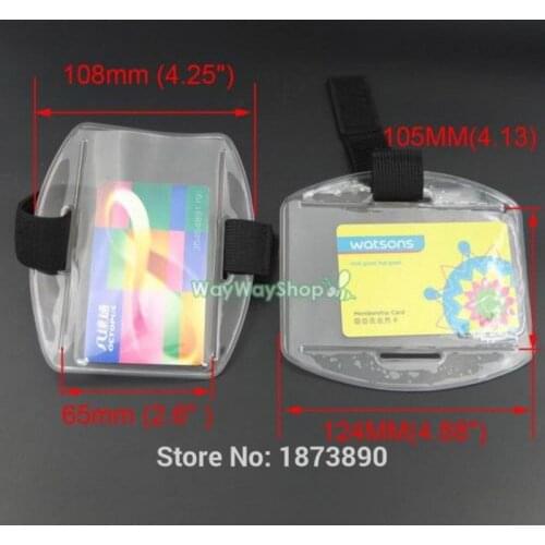 300 Sets Arm Band ID Badge Holder Vertical + 300 pcs Strap elastic Adjustable