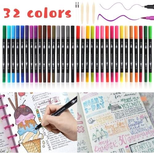 32 Color Paint Marker Pen double-tip Permanent Writing Rock Painting Photo Album Scrapbook Glass Wood Canvas Card Art marker