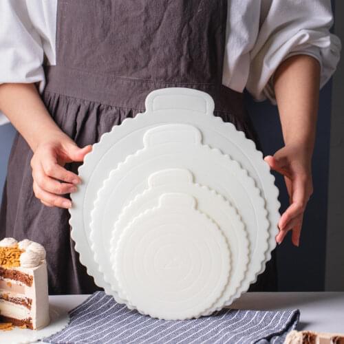 4pcs 4/6/8/10inch Reusable Round Mousse Cake Boards Plastic Cake Base Cupcake Dessert Tray for Home Wedding Birthday Party