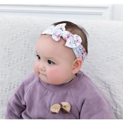 4pcs/lot Lovely Bowknot Elastic Head Bands For Baby Girls Headband For Children Tuban Baby Baby Accessories Floral Hair hearband