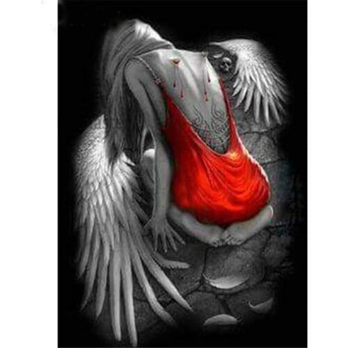 5D 2021 Full Diamond Embroidery Broken Wng Angel Diamond Painting Animal Full Drill Square Round Picture PuzzleZP-3213