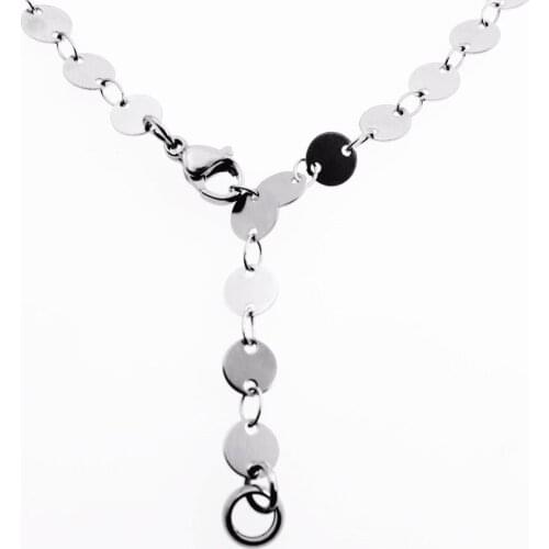 6mm Round Shiny Stainless Steel Tag Chain For Man & Women Cute Necklace Fashion Jewelry