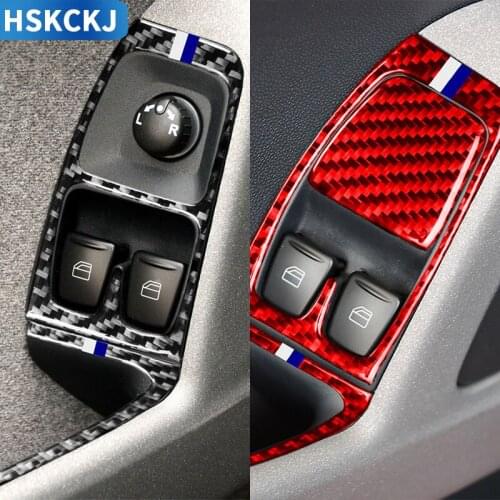 For Benz Smart Fortwo 451 C451 Coupe A451 Cabrio 2011 2012 2013 2014 2015 Carbon Fiber Lifting Window Control Panel Car Stickers