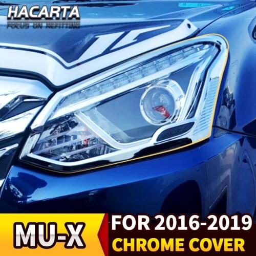 For isuzu mux 2014 2015 2018 2019 chrome head light cover ABS headlight lamp cover car auto parts for isuzu mu-x accessories