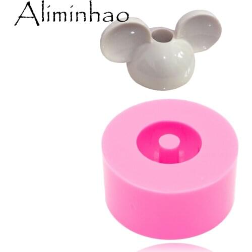 DY00042 Shiny Mouse Head DIY Handmade Epoxy Mould Silicone Straw Topper Molds