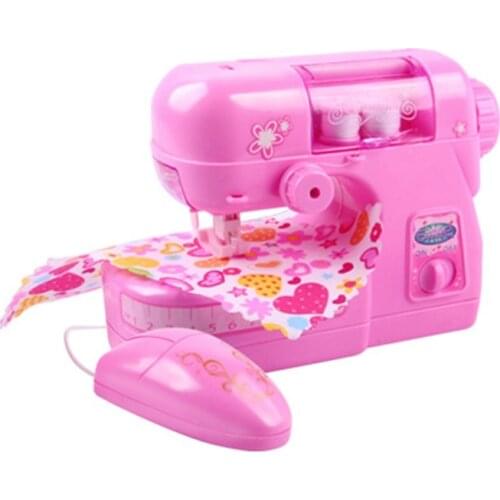 Mini Electric Sewing Machine Pretend Play Toy for Kids Children Girls Birthday Christmas Creative Gift Educational Toy