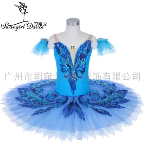 Blue bird tutu professional ballet tutus blue YAGP Pancake tutu Dress adult girls classical ballet Stage costume for women JY009