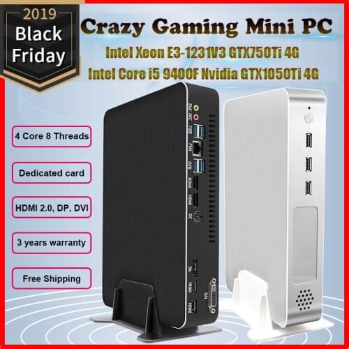 Hot Dedicated card Gaming PC Xeon E3-1231V3 GTX750Ti Desktop Intel Core i3 9100F i5 9400F Nvidia GTX1050Ti HDMI2.0 DP DVI Nettop