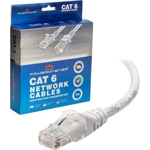 CABLE. CAT6 10 METER GRAY BOXED POWERMASTER