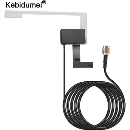 Kebidumei Universal SMB/SMA Connector Vehicle Active Antenna with RF Amplifier Strong Stable Signal DAB Digital Car Radio Aerial