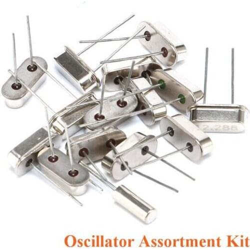Crystal Oscillator Assortment Kit For 11.0592M 12M 32.768K(3*8mm) HC-49S 16M 24M 25M 8M 6M 15Value x 1PCS=15 PCS