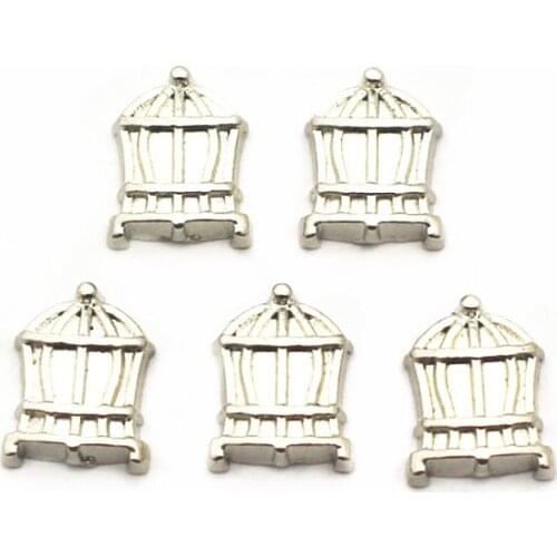Hot selling 12pcs/lot Charms birdcage Floating Charms for Floating Memory charms Lockets DIY Jewelry