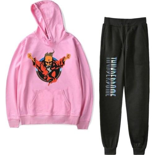 Hot Sale Thunderdome Hoodie With Pants Suit Men Casual Clothing Unisex Harajuku Men Fleece Hardcore Thunderdome Sweatshirt Pants