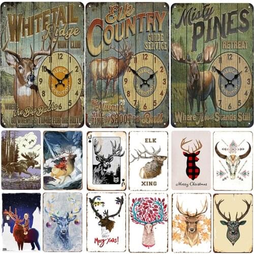 Deer Plaque Metal Vintage Tin Sign Metal Poster Pin Up Shabby Home Decor Signs Bar Cafe Resaurant Decoration Iron Painting