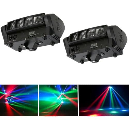 2pcs/lot 8X10W Mini LED Spider Light DJ Disco Lighting DMX512 RGBW Beam Effect Moving Head Stage Lighting KTV Party Show Lamp