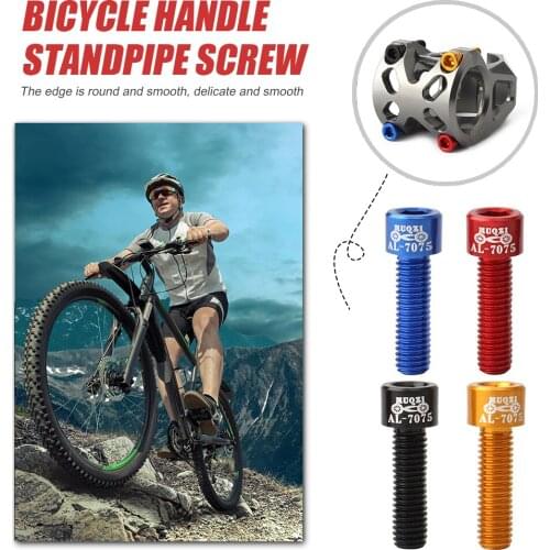 MUQZI 4pcs Bicycle Handlebar Stem Fixed Screw Aluminum Alloy Mountain Road Fixed Stem Riser Bolts MTB Cycling Accessories