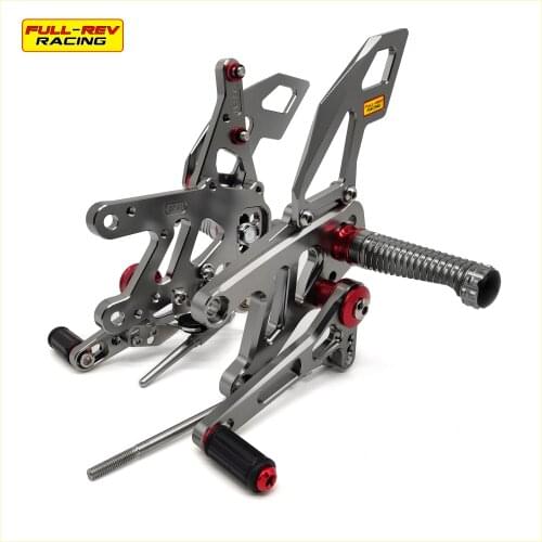 GRAY Motorcycle Rearset Footpegs Full Rev Racing For APRILIA RSV4 APRC ABS 13-16 rearsets