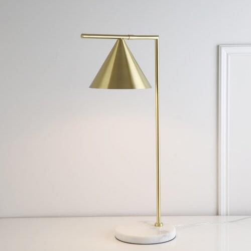 E27 Nordic Desk Lamp Retro Marble Base Copper Table Lamp Reading Gold Desk Lamps for Study Bedroom Bedside Living Room