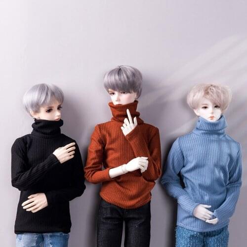 BJD Doll clothes suitable for 1-3 1-4 uncle size knitted multi-colored undershirt with high collar doll accessories