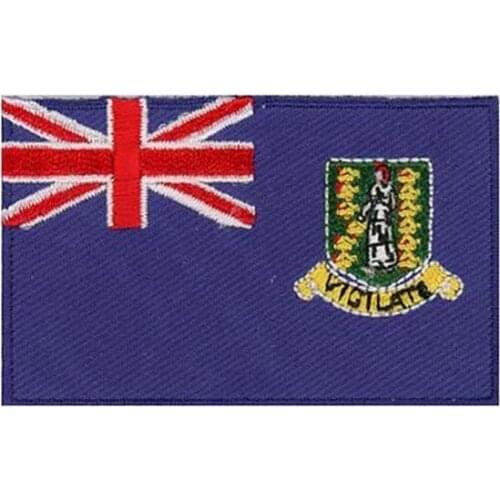 Virgin Islands (UK) Flag Embroidery Patches Made by Twill with Flat Broder and Iron On Backing MOQ50pcs free shipping by Post