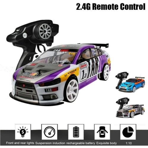 1:10 70Km/h RC Four-wheel Drive Remote Control High-speed Car Drift Racing Car Model 2.4G Remote Control Electric Toy With Light