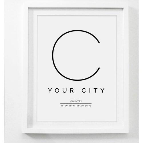 Custom Gift City Name Prints Wall Art Minimalist Canvas Painting Wall Pictures For Living Room Nordic Decoration