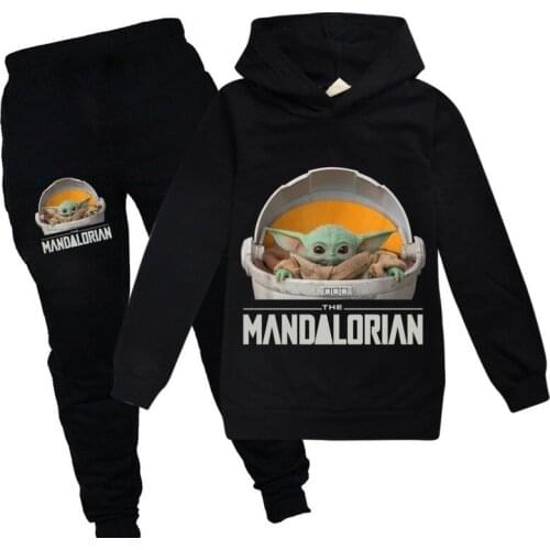 Baby Yodaa Casual Kids Clothes 2 Piece Set Clothing Cool Boy Girls Hoodie Pants Set Boys Tracksuit Children Girls Outfits Fall